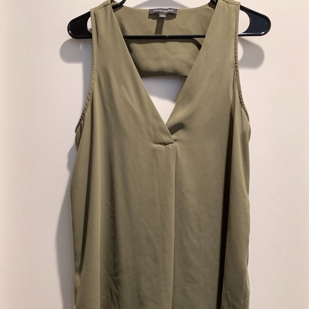 Green Tank Top with cut out back